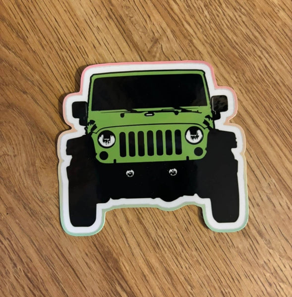 Green Jeep Sticker