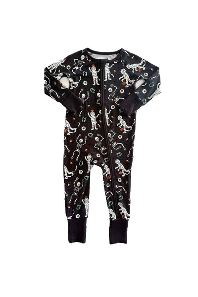 Halloween Glow-in-the-Dark Convertible Bamboo Zip Romper | Eye Want Candy: 12-18 months