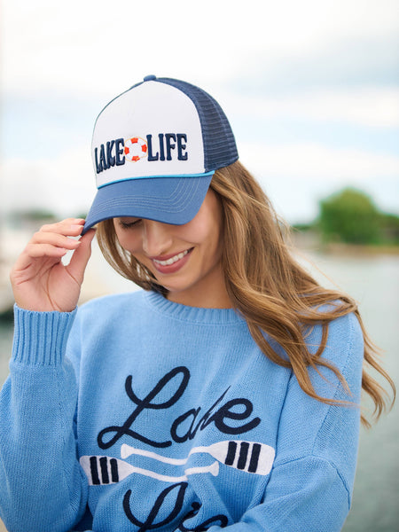 "LAKE LIFE" TRUCKER HAT,NAVY