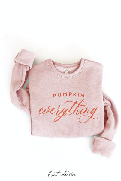 PUMPKIN EVERYTHING Graphic Sweatshirt: HEATHER MUSTARD / S