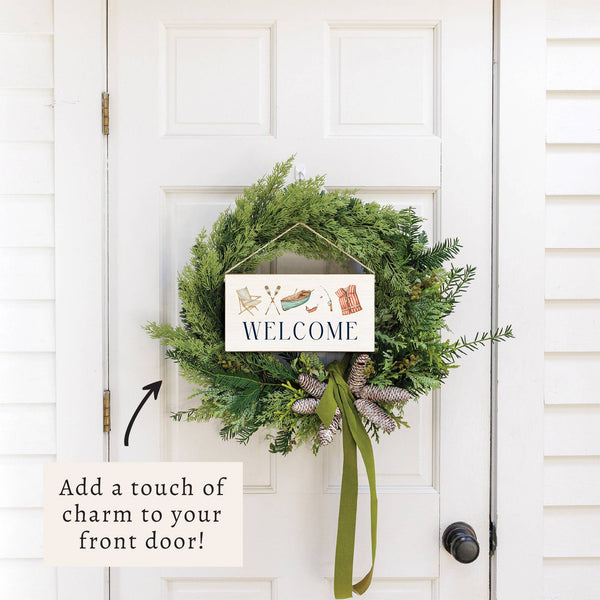Lake Icons Welcome Twine Sign | Lake Decor | Door Sign