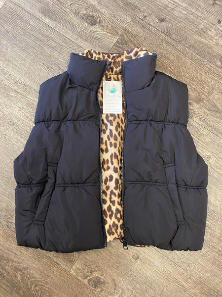 Cheetah Lined Puffer Vest