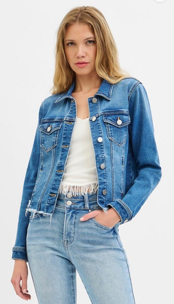 5-Risen Frayed Hem Jacket