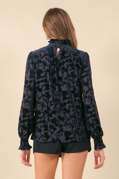 Smocked Velvet top
