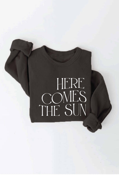 HERE COMES THE SUN Graphic Sweatshirt: MAUVE / XL