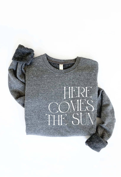 HERE COMES THE SUN Graphic Sweatshirt: MAUVE / XL