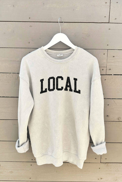 LOCAL  Mineral Washed Graphic Sweatshirt: VINTAGE BLACK / S