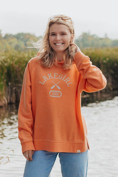 Burnout Wash Fleece Hood in Orange Peel: XL
