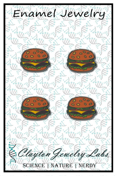Mini Cheeseburger Set of 4 Filler Enamel Pins: Mini Cheeseburger Bobber