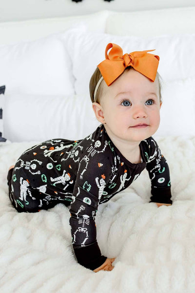 Halloween Glow-in-the-Dark Convertible Bamboo Zip Romper | Eye Want Candy: 12-18 months