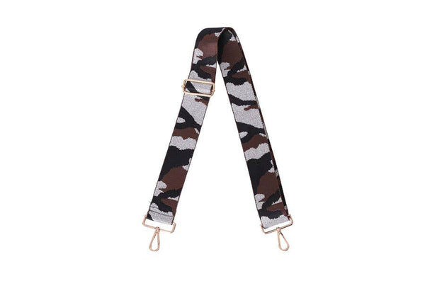 Camouflage Printed Guitar Style Handbag Strap: Fuchsia