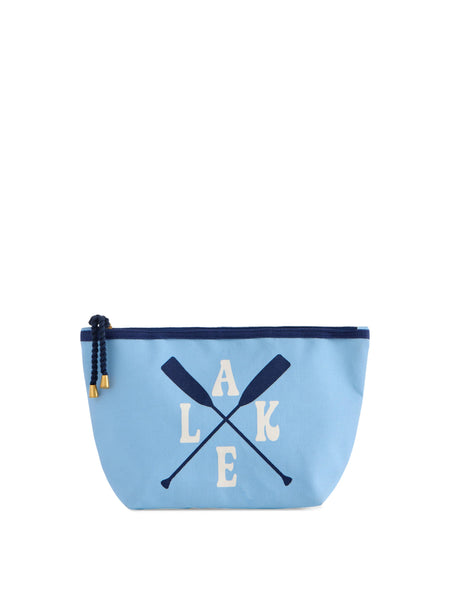 "LAKE" OARS ZIP POUCH,BLUE