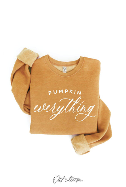 PUMPKIN EVERYTHING Graphic Sweatshirt: HEATHER MUSTARD / XL
