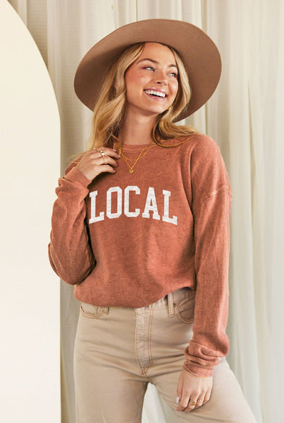 LOCAL  Mineral Washed Graphic Sweatshirt: VINTAGE BLACK / L