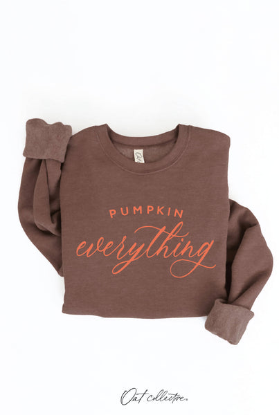PUMPKIN EVERYTHING Graphic Sweatshirt: HEATHER MUSTARD / XL