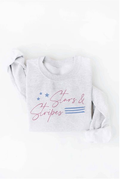 STARS AND STRIPES Graphic Sweatshirt: HEATHER DUST / L