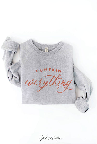 PUMPKIN EVERYTHING Graphic Sweatshirt: HEATHER MUSTARD / M