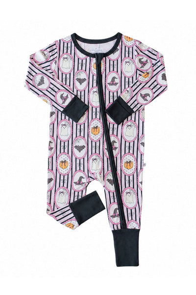Halloween Glow-in-the-Dark Convertible Bamboo Zip Romper | Galloween: 6-12 months
