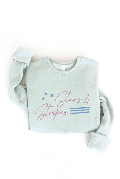 STARS AND STRIPES Graphic Sweatshirt: HEATHER DUST / S