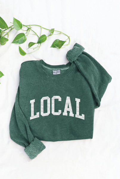 LOCAL  Mineral Washed Graphic Sweatshirt: VINTAGE BLACK / M