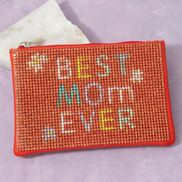 Best Mom Every Pave Coin Purse: MULTI