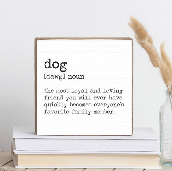 Dog Definition Block Sign | Wooden Dog Decor | Pet Gift