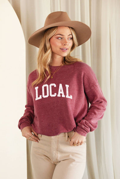 LOCAL  Mineral Washed Graphic Sweatshirt: VINTAGE BLACK / L