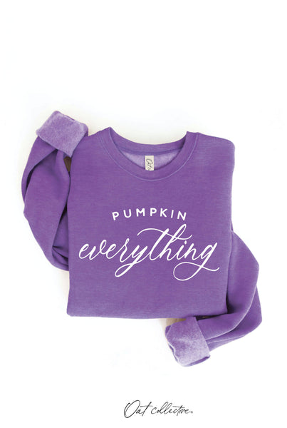 PUMPKIN EVERYTHING Graphic Sweatshirt: HEATHER MUSTARD / L