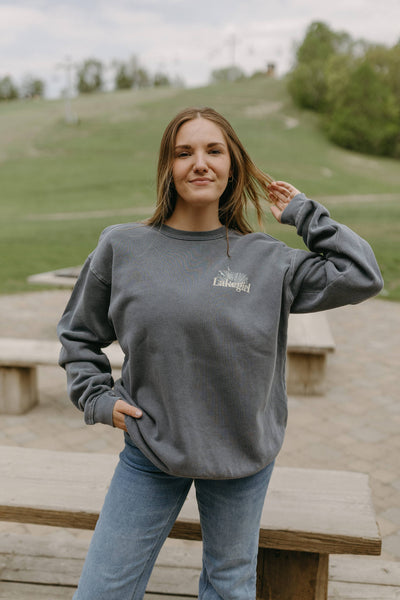 Lakegirl Ringspun Fleece Crew Neck in Indigo: S
