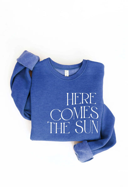 HERE COMES THE SUN Graphic Sweatshirt: MAUVE / XL