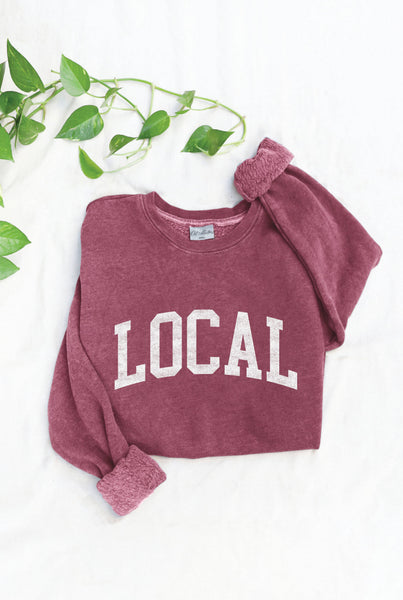 LOCAL  Mineral Washed Graphic Sweatshirt: VINTAGE BLACK / S