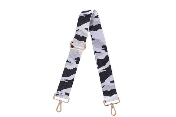 Camouflage Printed Guitar Style Handbag Strap: Fuchsia