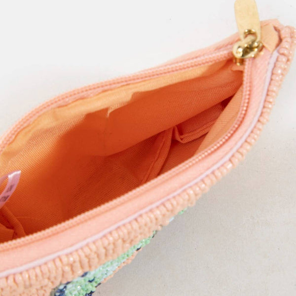 Butterfly Beaded Coin Purse: MULTI