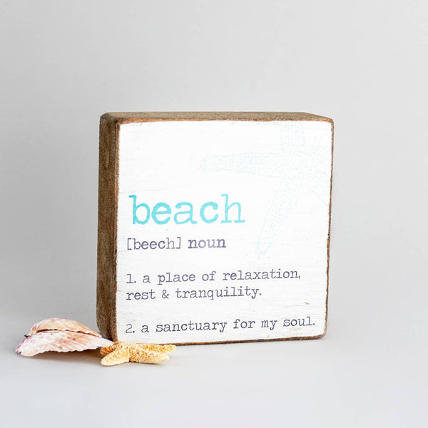Beach Definition Block Sign | Wooden Decor | Coastal Decor