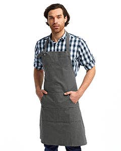 Chef Apron, Funny Apron for Men, Cooking Gifts for Men, with Pockets,Grilling, Baking, BBQ, Cooking Apron: Black / Grumpy Gramps Smokehouse Logo