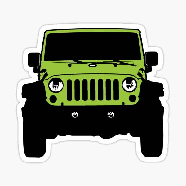 Green Jeep Sticker