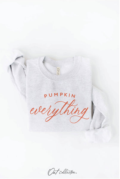 PUMPKIN EVERYTHING Graphic Sweatshirt: HEATHER MUSTARD / L