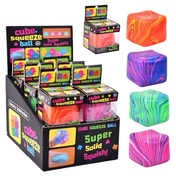 Cube Squeeze Swirl Viral Squishy Toy Display of 12
