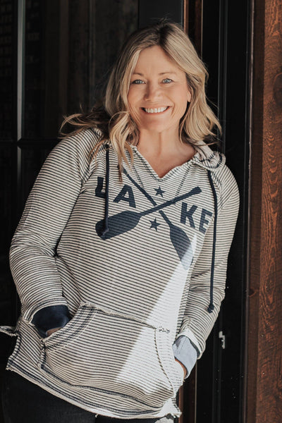 Lake Paddles Stripe Weekender Hoodie: XL