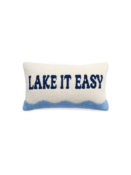 "LAKE IT EASY" PILLOW,WHITE