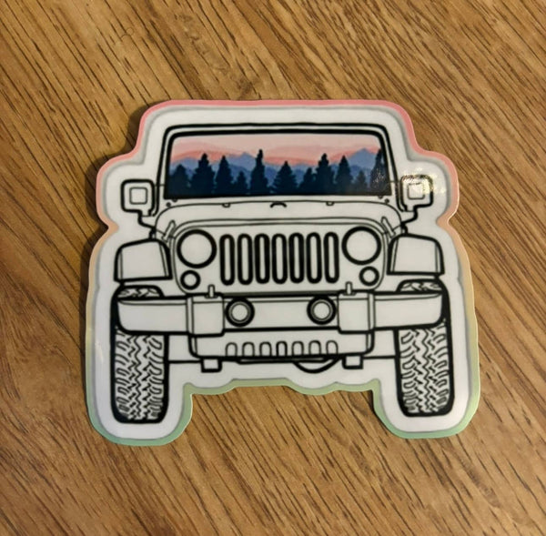 Sunset Jeep: Sticker