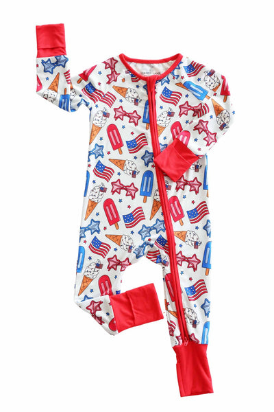 Convertible Zip Romper | Red, White & Cool: 18-24 months
