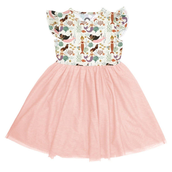 Making Waves Mermaids Girl Tulle Dress Bamboo Kids Clothing: 6-12M
