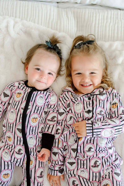 Halloween Glow-in-the-Dark Convertible Bamboo Zip Romper | Galloween: 6-12 months