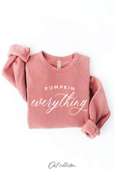 PUMPKIN EVERYTHING Graphic Sweatshirt: HEATHER MUSTARD / L