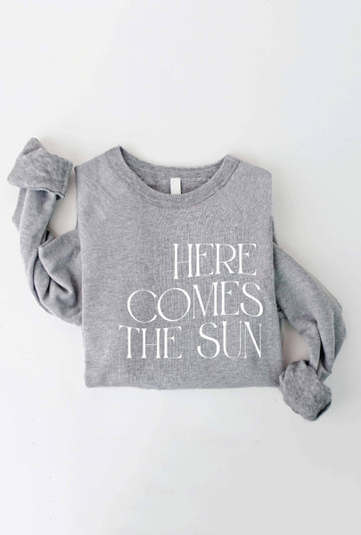 HERE COMES THE SUN Graphic Sweatshirt: MAUVE / XL