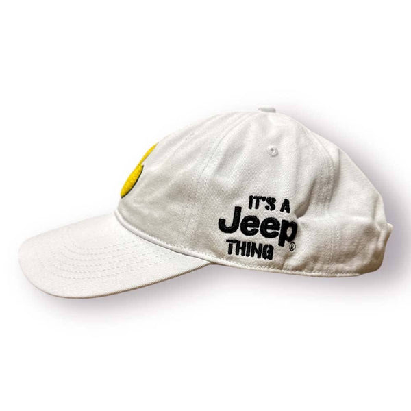 Hat - Jeep Chino Twill Ponytail with Chenille Duck Patch: White