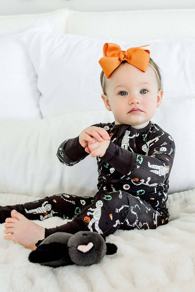 Halloween Glow-in-the-Dark Convertible Bamboo Zip Romper | Eye Want Candy: 12-18 months