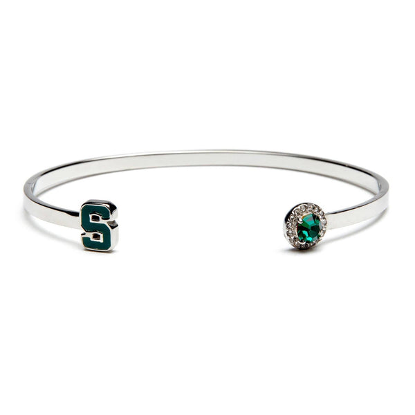 SA Michigan State Crystal Bangle - Block S