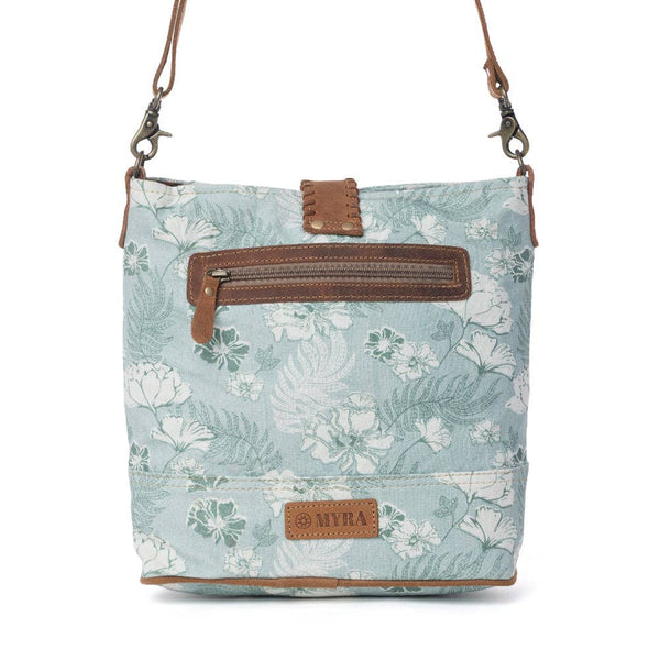 MY Sagefield Cotton & Leather Shoulder Bag in Mint Brown: Mint Brown